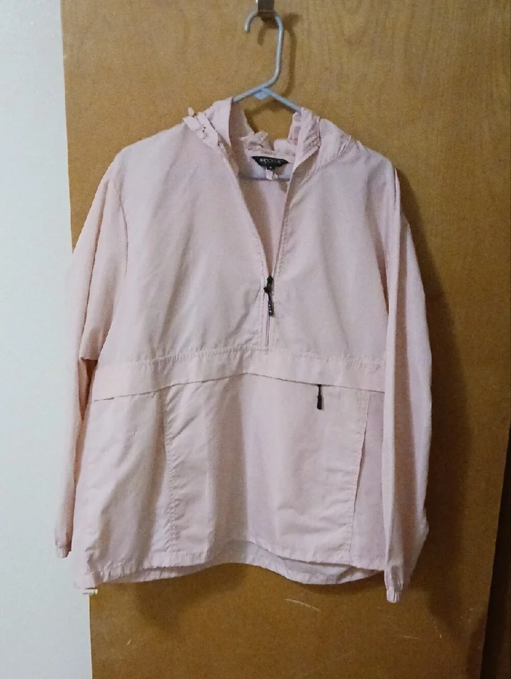Men's Light Blue And Light Pink Hooded Windbreaker Jackets